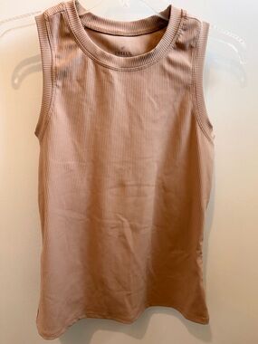 Freely Ribbed Sleeveless Tank Top - Tan